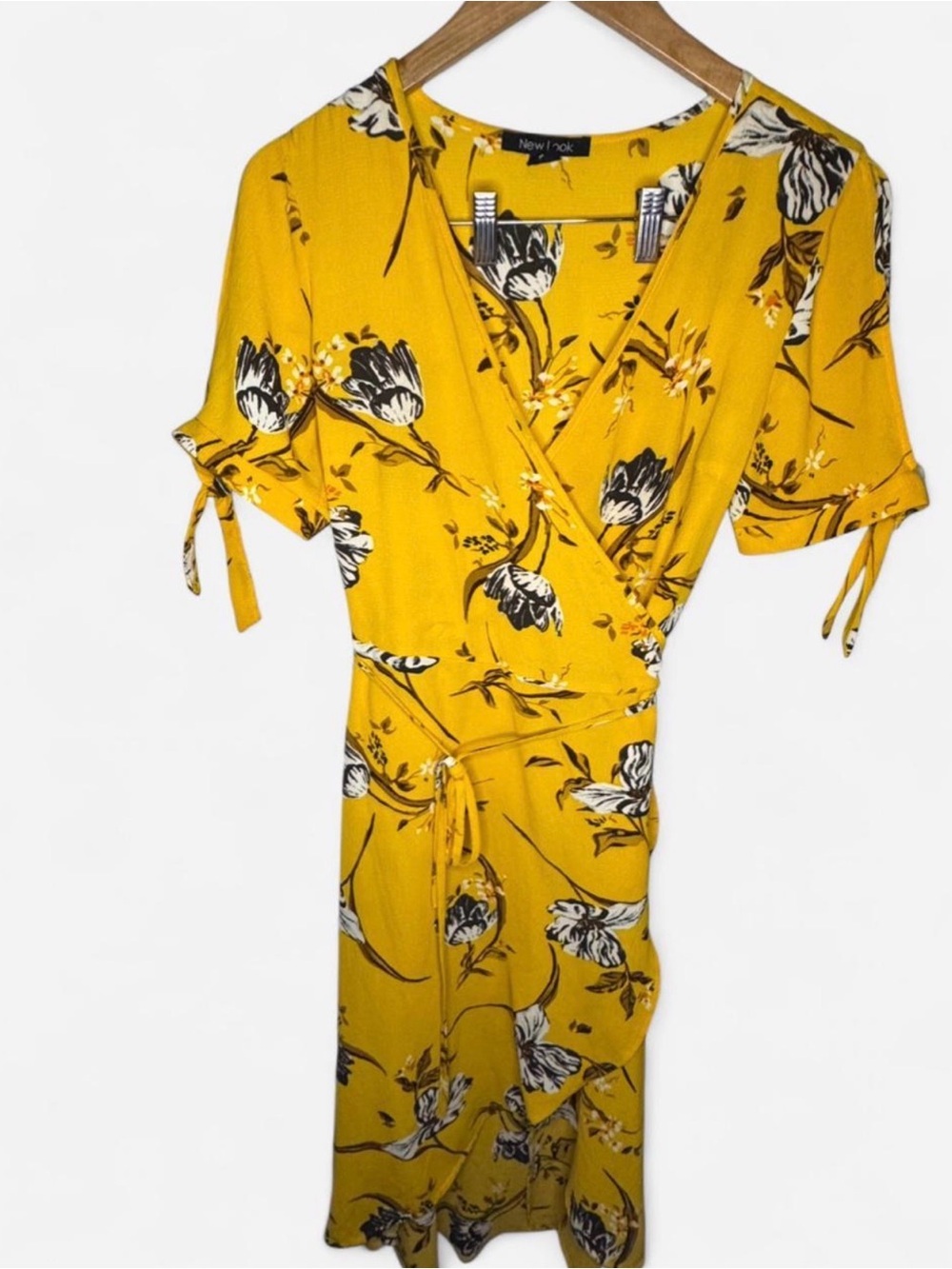 Yellow wrap dress